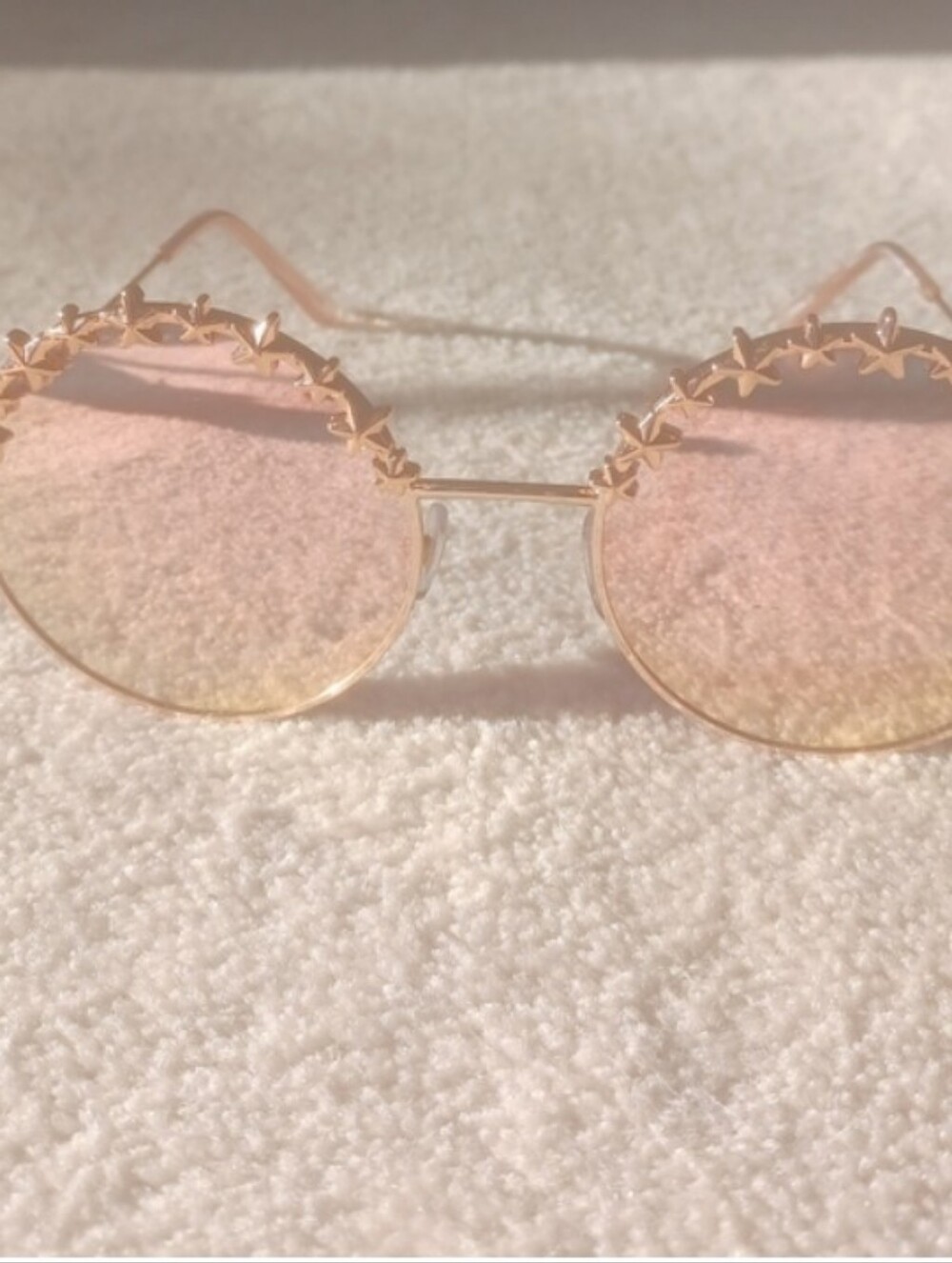 Cute Round 🤩 Star-Embellished Pink Sunglasses With Case - Picture 6 of 6